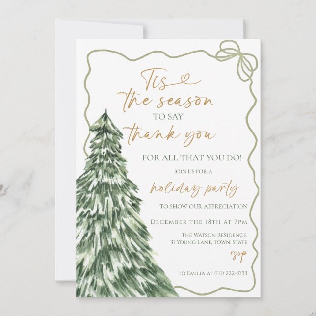 Tis the season to say thank you Holiday Party Inbjudningar (Framsida)