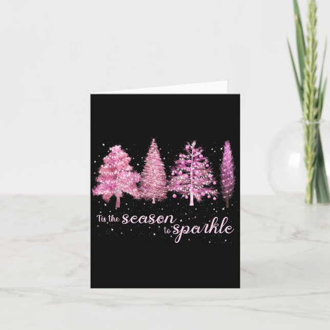 Tis The Season To Sparkle Christmas Tree Xmas Wome Kort (Framsida)