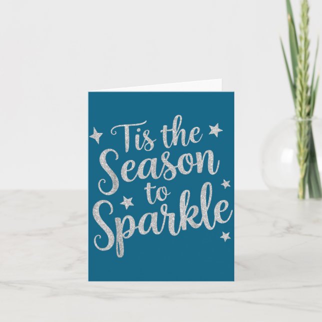 Tis The Season To Sparkle Christmas Xmas Holiday  Kort (Framsida)