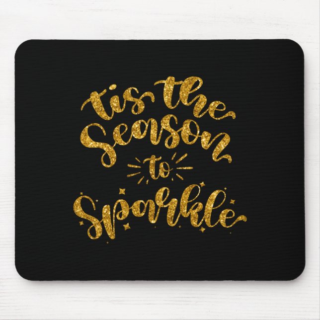 Tis The Season To Sparkle Gold Faux Glitter  Musmatta (Framsidan)