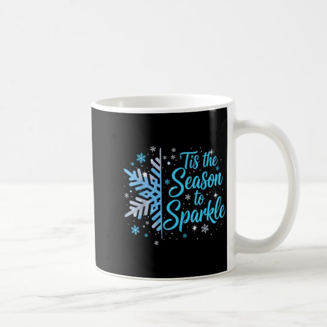 Tis The Season To Sparkle Snowflake Holiday Christ Kaffemugg (Höger)