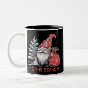 Tis The Season Tomte Jul Helg Vinter Två-Tonad Mugg
