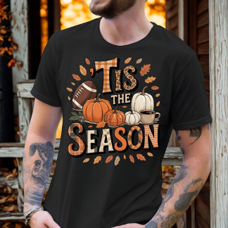 ’TIS the SEASON Vintage Pumpkins and Football T Shirt