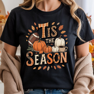 ’TIS the SEASON Vintage Pumpkins and Football T Shirt