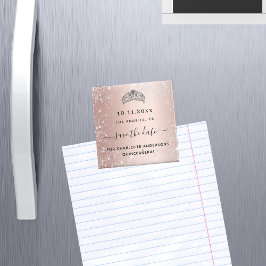 Tisaran Quinceanera ro guld glitter, spara datumet Magnet