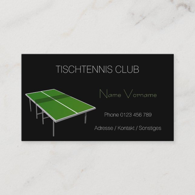 tischtennis visitkort (Framsida)