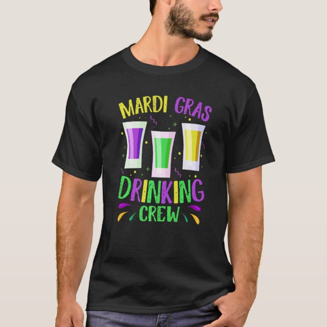Tisdag 12-11-Tjocken Mardi Gras Drinking Crew Carn T Shirt (Framsida)