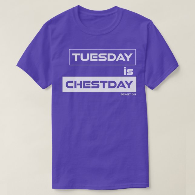 Tisdag är Chestday Chest tisdagGym Motivation Fi T Shirt (Design framsida)