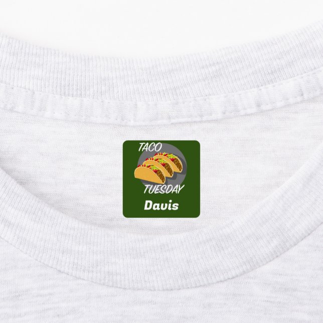 Tisdag-design - liten fyrkantsfärgsetikett klistermärke (Påsatt)