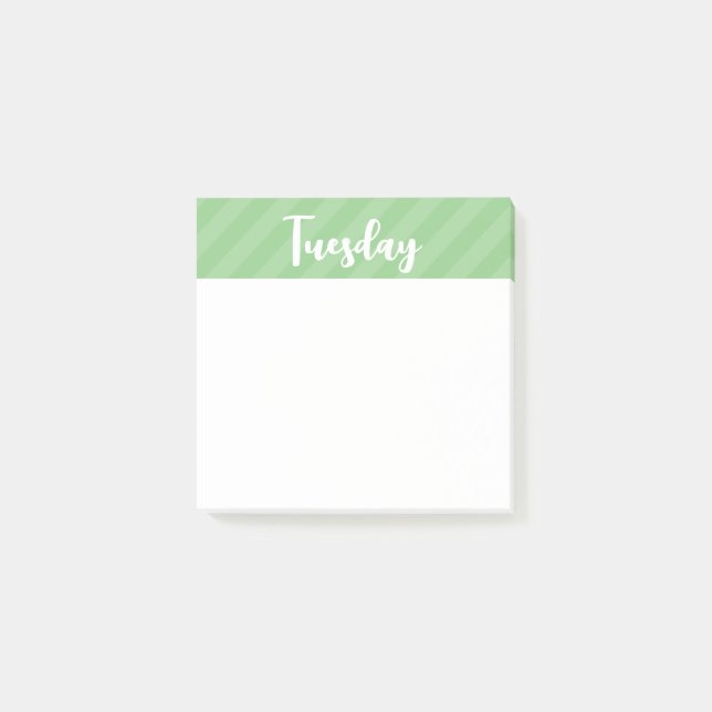 Tisdag - Grönt - Dagar i veckan - Bokför antecknin Post-it Block (Framsida)