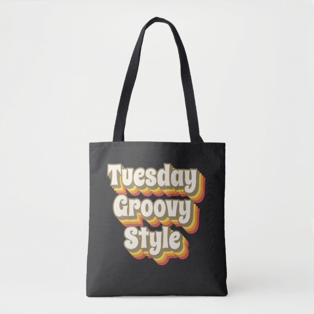 Tisdag Groovy Stil 70er Retro Design Tygkasse (Framsida)