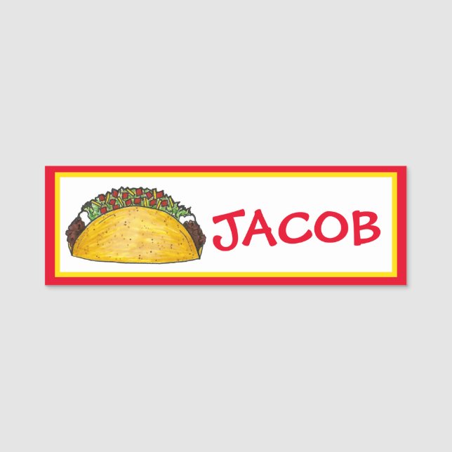 Tisdag i Mexiko Tex Mex Food Foodie Namnbricka (Framsida)