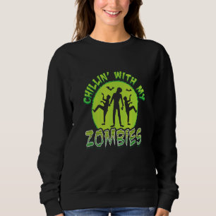 Tisdag med mina zombies vänner N familj Halloween T Shirt