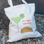 Tisdag på Tacho och Margarita Tequila Tygkasse<br><div class="desc">Den här väskan har en vattenfärgsmålning av ett margaritasglas och en tako. Anpassa med din information och ändra eventuella ordalydelser till kostym i stil.</div>