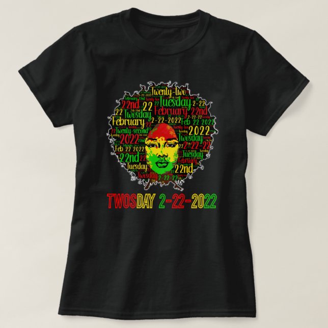 Tisdag Tisdag 2/22/2022 Svart historia februari T Shirt (Design framsida)