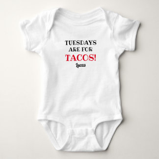 Tisdagar är till Tacos! Anpassade Vitt och Rött T Shirt