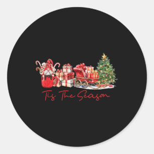 Tis's Season Coffee Latte Gnome Sleigh Christma Runt Klistermärke