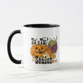 Tis''s Season Pumpkin Cauldron Candles Halloween Mugg