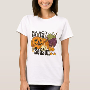 Tis''s Season Pumpkin Cauldron Candles Halloween T Shirt