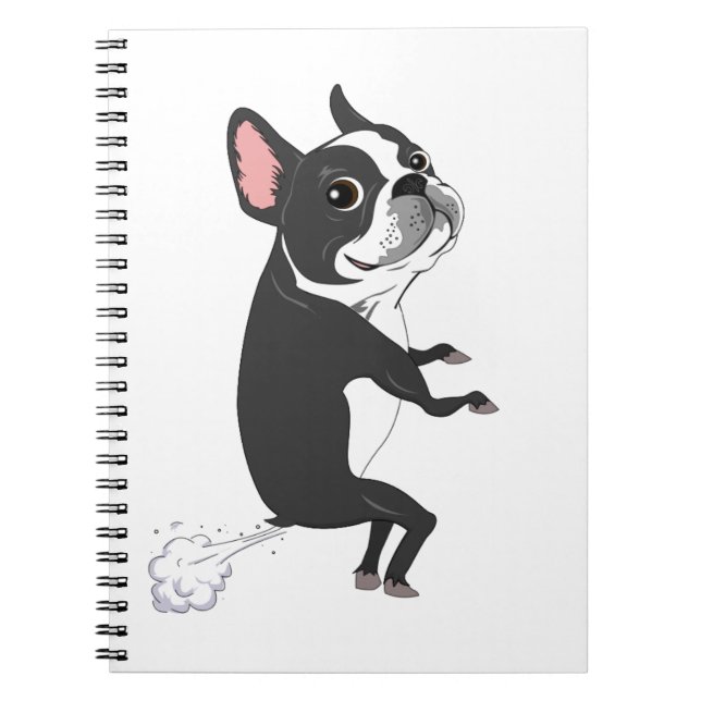Tissande Boston Terrier - Tyst men dödlig Anteckningsbok (Framsidan)