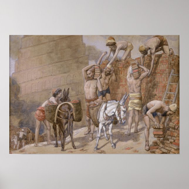 Tissot - Bygga Babels torn 1896 Poster (Framsidan)