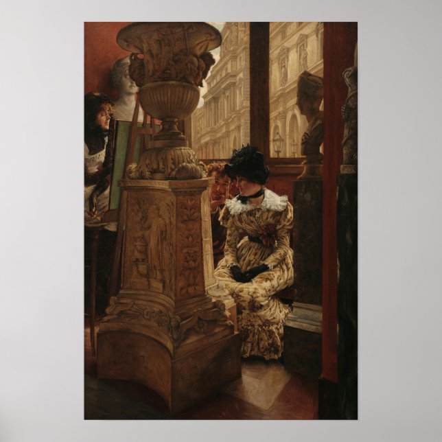Tissot - In The Louvre 1883 Poster (Framsidan)