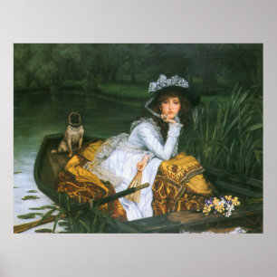 Tissot: Ung dam i ett fartyg Poster