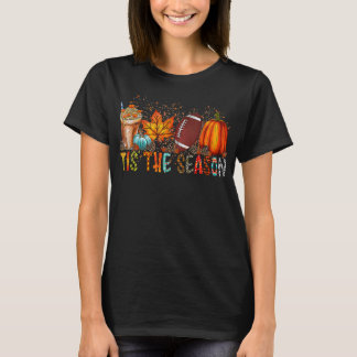 Tis's'säsong Leopard Pumpkin Football Halloween T Shirt