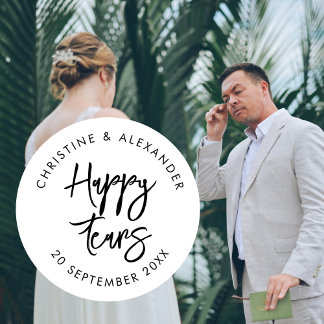 Tissues for Your Happy Tears Wedding Sticker | Min Runt Klistermärke