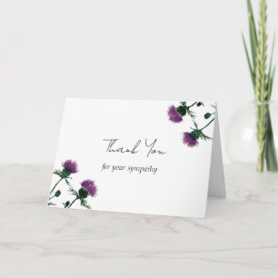 Tistel Sympati Blommig Begravning Tack Inbjudan