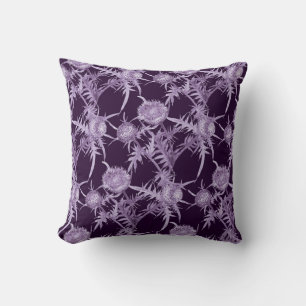TISTEL violett blommönster Kudde