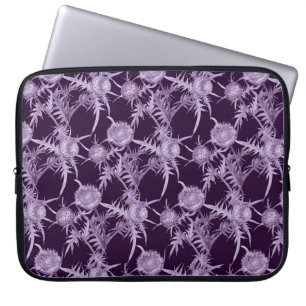 TISTEL violett blommönster Laptop Fodral