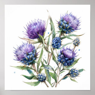 Tistle Art Print, Wildblommor Poster