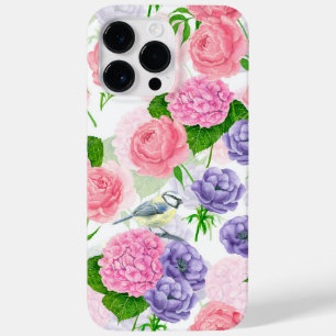 Tit-fågel och blommor