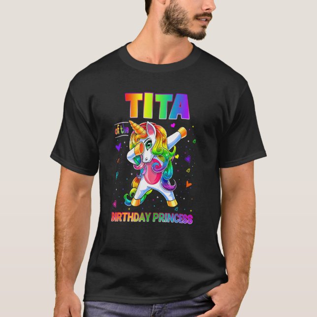 Tita på födelsedagspressen Princess Girl Dabbing U T Shirt (Framsida)
