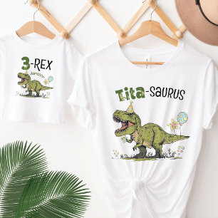 Tita-saurus Dinosaur Theme Roligt Barns födelsedag T Shirt