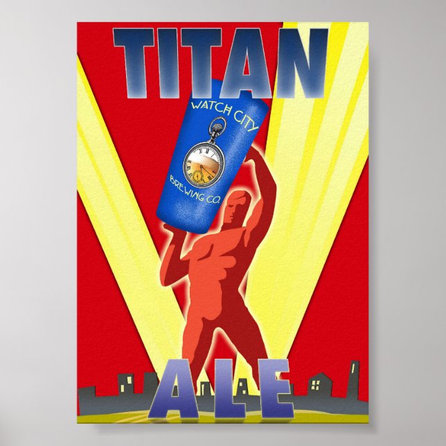 Titan Ale Art Deco Beer Poster (Framsidan)