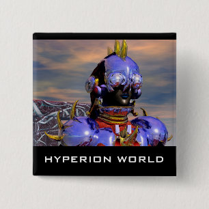 TITAN CYBORG PORTRÄTT Blue Science fiction,Scifi Knapp