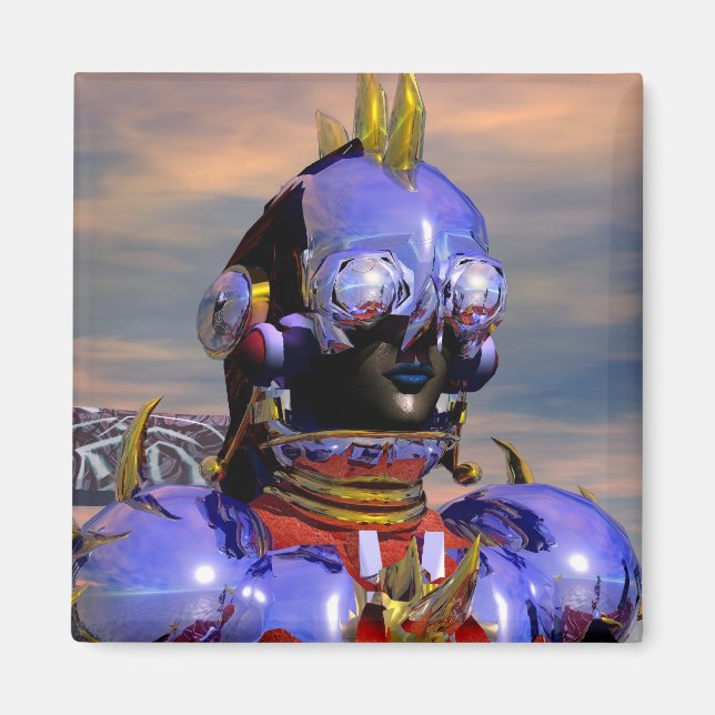 TITAN CYBORG PORTRÄTT Blue Science fiction,Scifi Magnet (Framsidan)