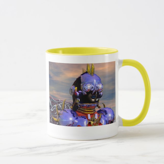TITAN CYBORG PORTRÄTT Blue Science fiction,Scifi Mugg (Höger)