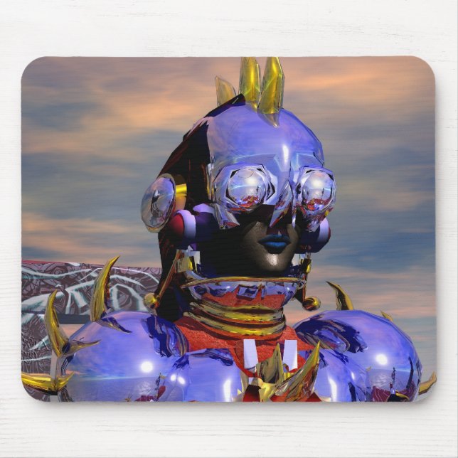 TITAN CYBORG PORTRÄTT Blue Science fiction,Scifi Musmatta (Framsidan)