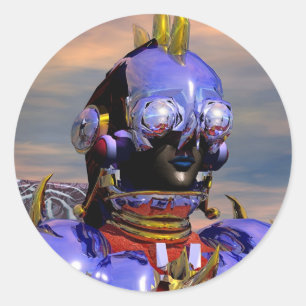 TITAN CYBORG PORTRÄTT Blue Science fiction,Scifi Runt Klistermärke