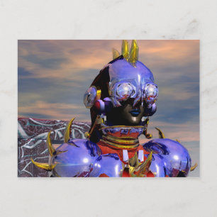 TITAN CYBORG PORTRÄTT Blue Science fiction,Scifi Vykort