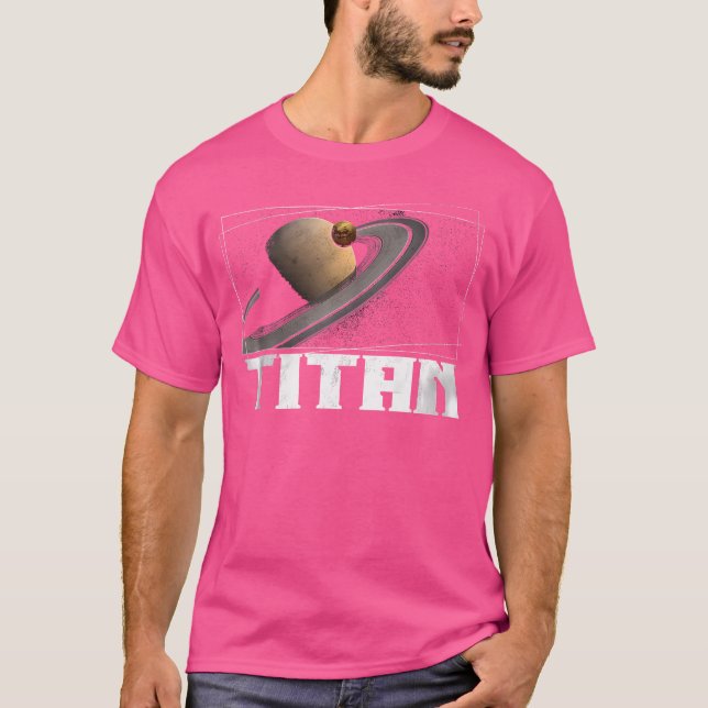 Titan Måne lörn Planet Solar System Astronomy T Shirt (Framsida)