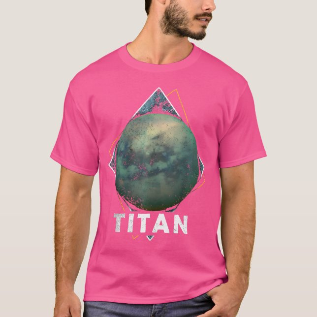 Titan Måne lörn Planet Solar System Astronomy T Shirt (Framsida)