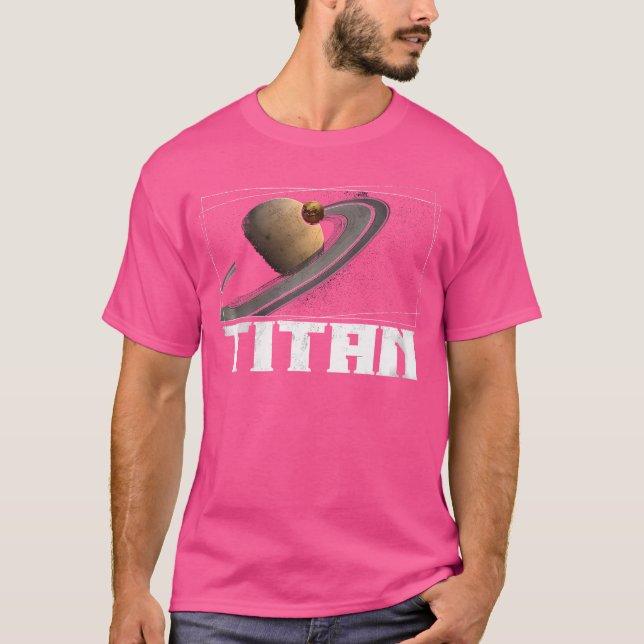 Titan Måne lörn Planet Solar System Astronomy T Shirt (Framsida)