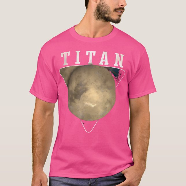 Titan Måne lörn Planet Solar System Astronomy T Shirt (Framsida)