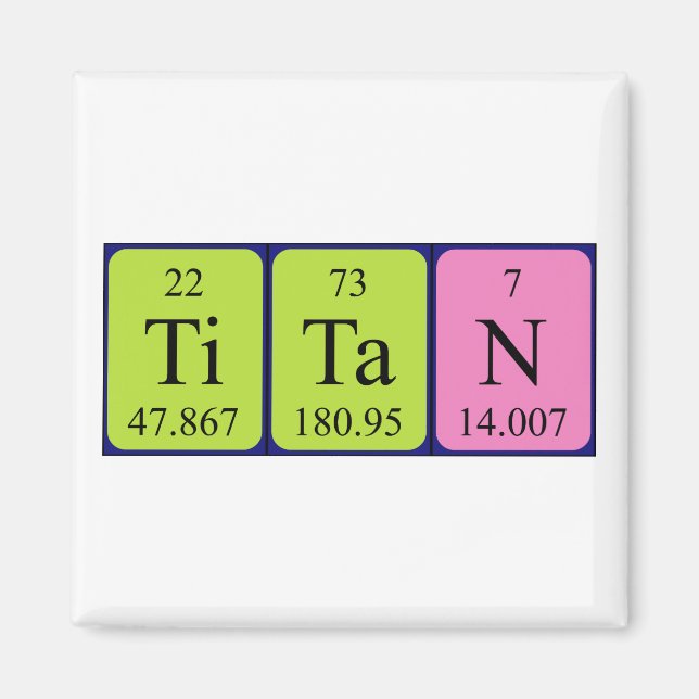 Titan, periodisk magnet bord namn (Framsidan)