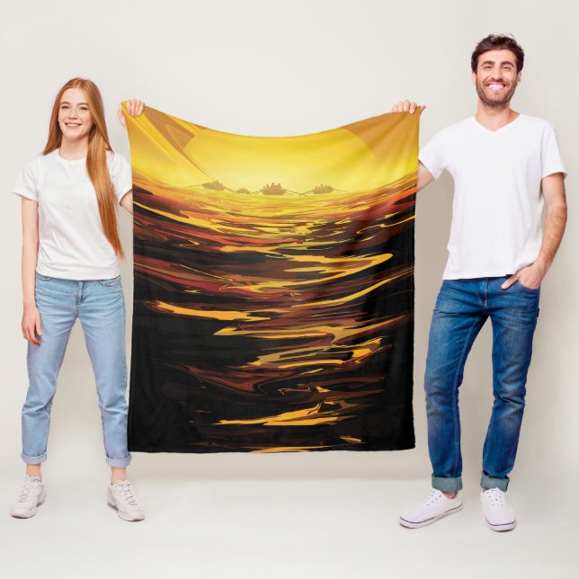 Titan Saturnus största måne Fleecefilt (På plats)