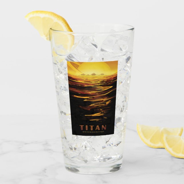 Titan största måne i Planet Saturn Glaskopp (Framsida Ice)